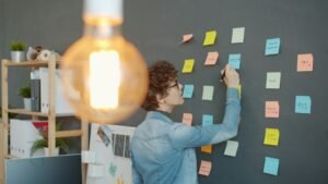 startup working in coworking space